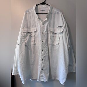Columbia White Lightweight Outdoor Fishing Shirt